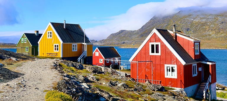 Colourful houses in Nanortalik, Greenland